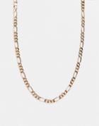 Asos Design Necklace In Figaro Chain In Gold Tone