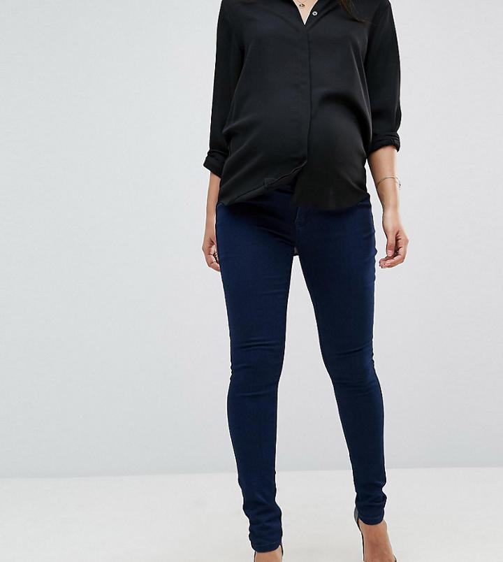 Bandia Maternity Over The Bump Jegging With Removable Bump Band-blue