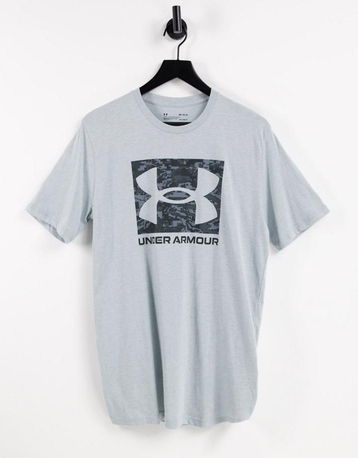 Under Armour Training Boxed Camo Logo T-shirt In Gray-grey
