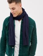 Ted Baker Foscarf Scarf In Cable Knit - Navy