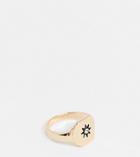 Reclaimed Vintage Inspired Signet Ring With Star In Gold