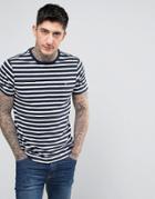 Farah Lennox Breton Stripe T-shirt Slim Fit In Navy/white - Navy