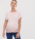 New Look Maternity Twist Front Top In Pink