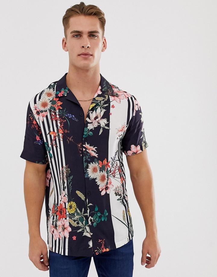 River Island Revere Collar Shirt With Floral Print