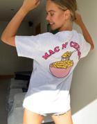New Love Club Mac N Cheese Back Print T-shirt In Oversized-grey
