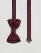 Asos Layered Knitted Bow Tie In Burgundy - Red