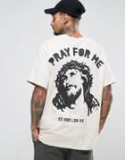 Hnr Ldn Oversized Pray For Me T-shirt - Beige