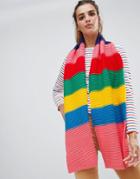 Brave Soul Rainbow Chunky Knit Scarf - Multi