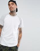 Pull & Bear Raglan T-shirt In Gray - White