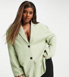 Extro & Vert Plus Super Slouchy Blazer In Leaf Green - Part Of A Set