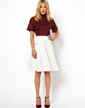 Asos Midi Skirt In Scuba