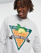 Karl Kani Retro Crew Sweatshirt In Ash Gray-grey