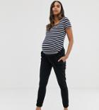 Asos Design Maternity Basic Skinny Sweatpants With Bump Band - Black