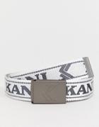 Karl Kani Retro Buckle Belt With Repeat Logo In White