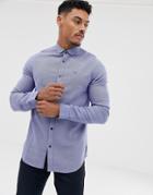 Armani Exchange Slim Fit Micro Pattern Logo Shirt In Blue - Blue