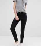 Asos Petite Ridley High Waist Skinny Jeans In Clean Black - Black