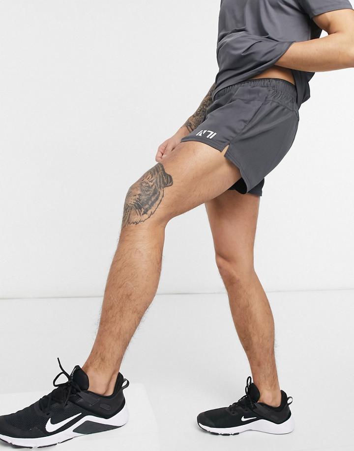 New Look Sport Training Short In Gray-grey