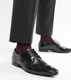 Dune Wide Fit Lace Up Derby Shoes In Black High Shine - Black