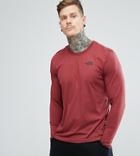 The North Face Long Sleeve Top Easy Back Logo In Burgundy Exclusive To Asos - Red