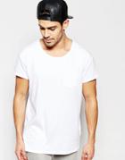 Selected Homme Oversized Scoop Neck T-shirt - White