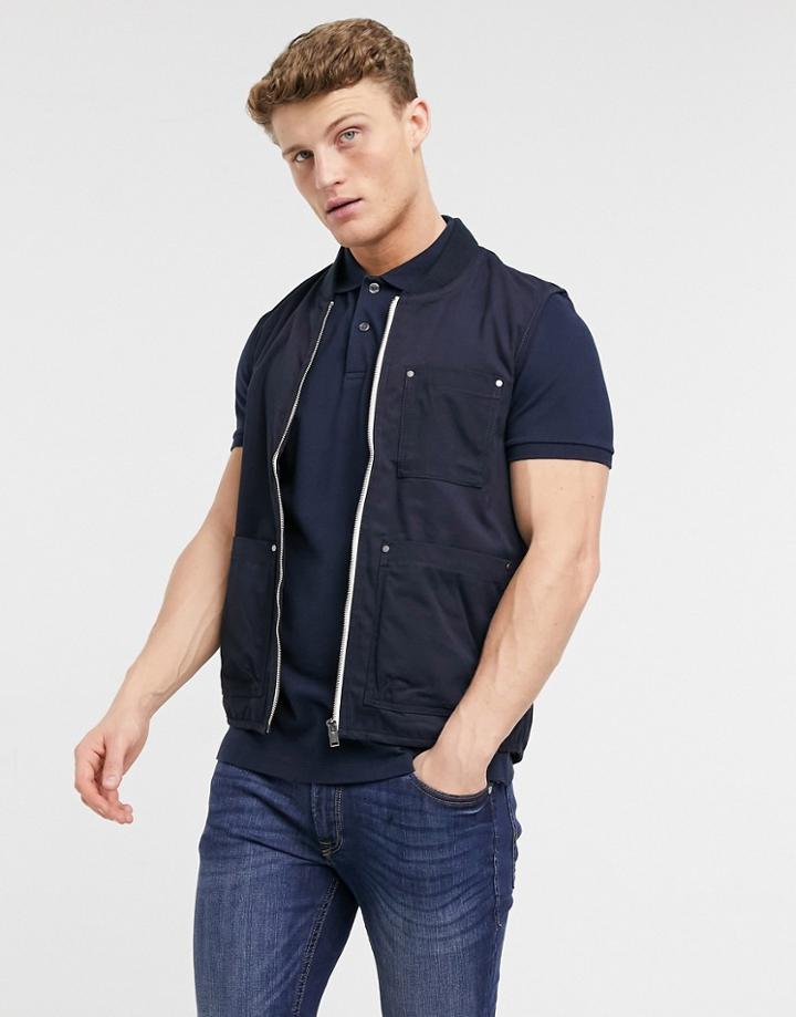 Selected Homme Baker Cotton Vest-blues