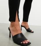 Asos Design Wide Fit Hattie Mid-heeled Mule Sandals In Black