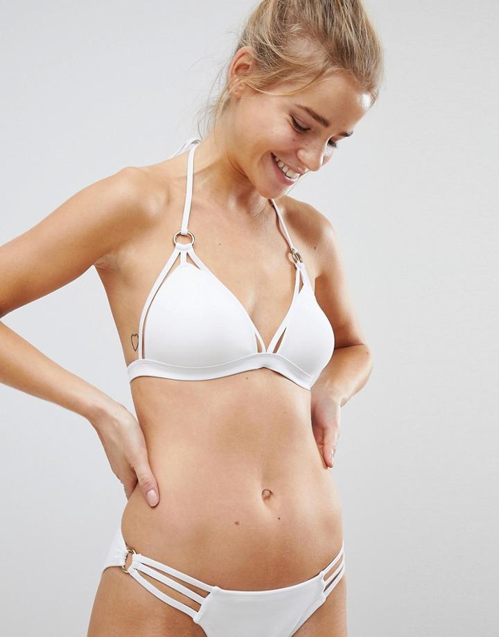 New Look Ring Molded Bikini Top - White
