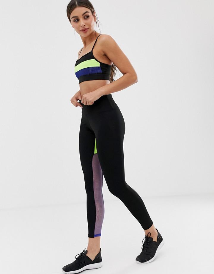 South Beach Color Pop Detail Legging - Black