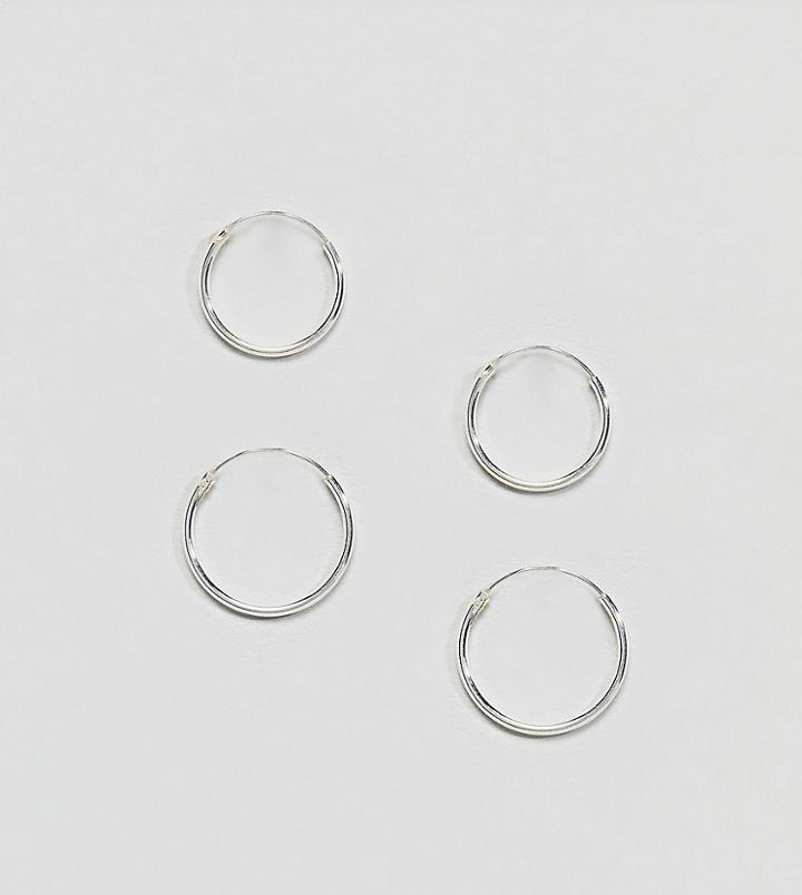 Kingsley Ryan Sterling Silver Mini Hoop Earrings Set - Silver