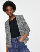 Miss Selfridge Ponte Blazer In Mono Check-black