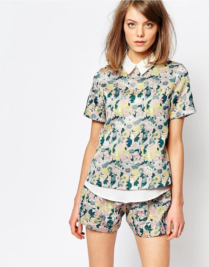 Sister Jane Citrus Jacquard Double Layer Shirt Top Co-ord - Multi