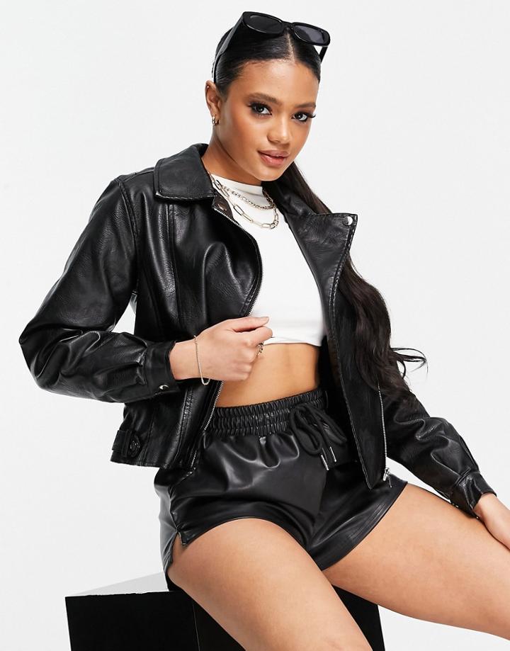 Parisian Pu Jacket In Black