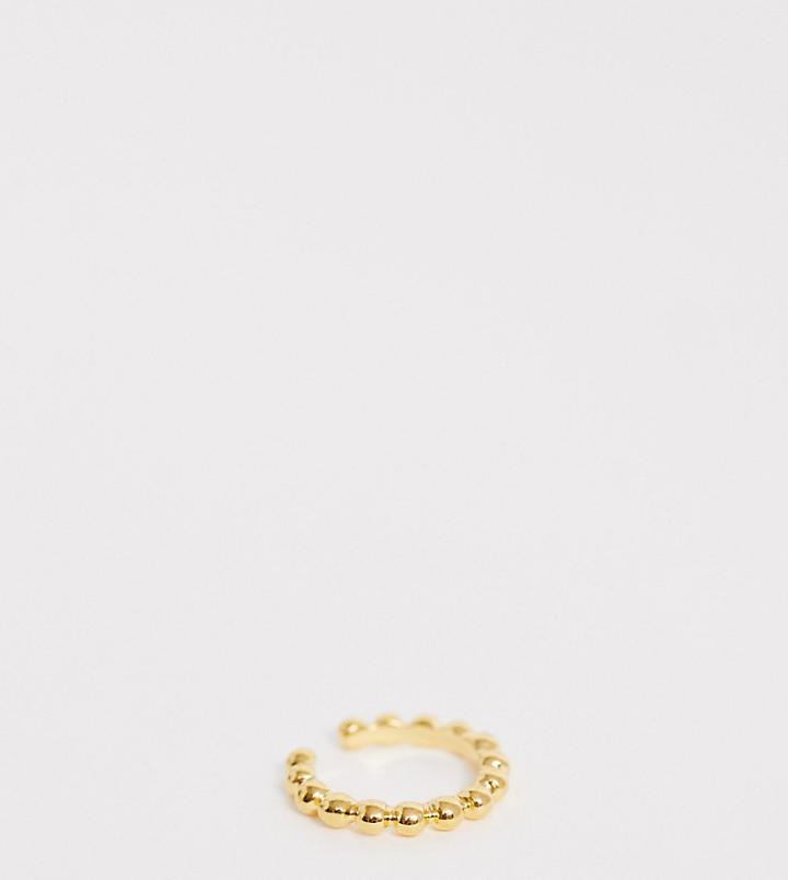 Astrid & Miyu Gold Plated Beaded Ear Cuff - Gold