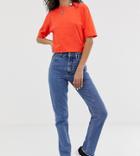 Collusion Tall X005 Straight Leg Jeans In Mid Wash Blue