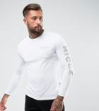 Nicce London Long Sleeve T-shirt With Camo Sleeve Logo Exclusive To Asos - White