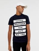Tommy Hilfiger Block Text Fashion Slim Fit T-shirt In Navy - Navy