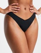 Pour Moi Fuller Bust Space High Leg Bikini Bottoms In Black