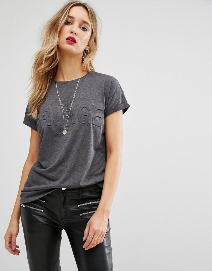 Mango Grunge Logo T-shirt - Gray