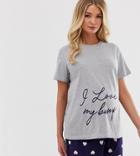 Asos Design Maternity Exclusive Love Bump Pyjama Short Set - Multi