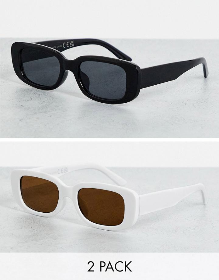 Svnx 2-pack Rectangle Shaped Sunglasses-multi