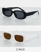 Svnx 2-pack Rectangle Shaped Sunglasses-multi