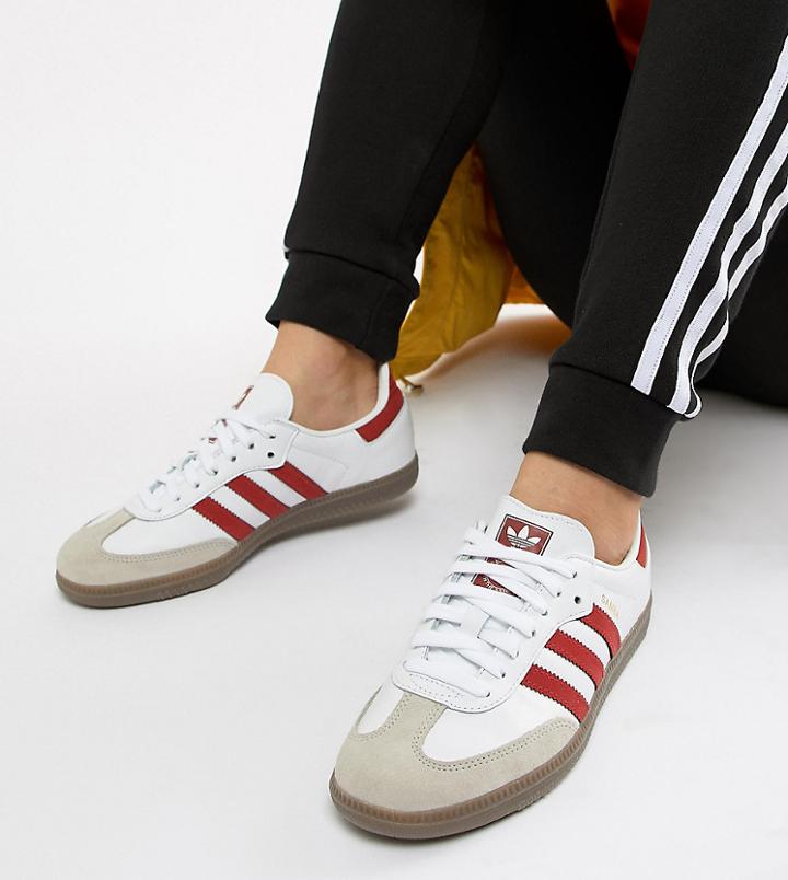 Adidas Originals Samba Og Sneakers In White And Red - White