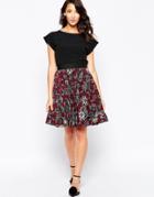 Closet Pleated Skirt In Floral Swirl Print - Multi Floral