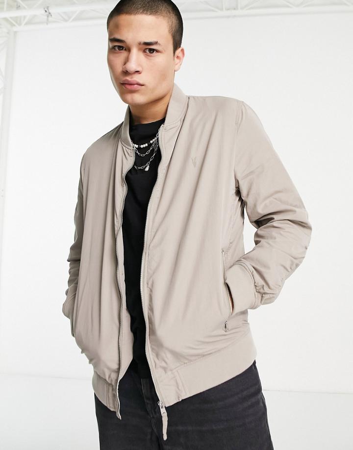 Allsaints Bassett Bomber Jacket In Gray