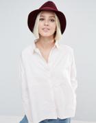 Genie By Eugenia Kim Jordan Wine Felt Hat With Pink Trim - Red