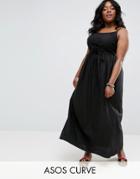 Asos Curve Cotton Maxi Dress - Black