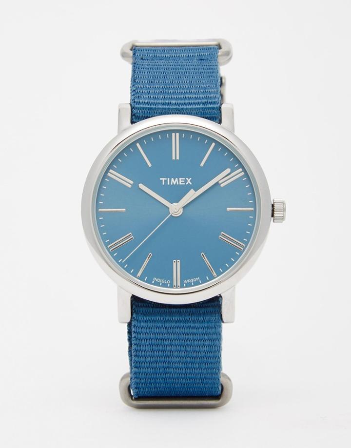Timex Classic Nylon Strap Watch In Blue Tw2p88600 - Blue