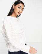 Mango Long Sleeve Ruched Detail Top In Cream-neutral