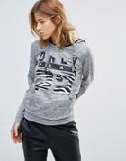 Only Play Zebra And Gray Hood Sweat - Gray