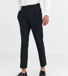 Asos Design Tall Tapered Crop Smart Pants With Double Pleat In Black